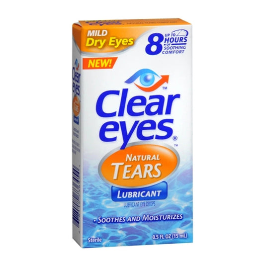 Clear Eyes Mild Dry Eyes Natural Tears Eye Drops-0.5 Oz