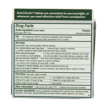 Dulcolax Constipation Relief Laxative Tablets - 200 Ea