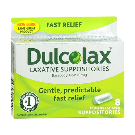 Dulcolax Constipation Relief 10 Mg Laxative Comfort Shaped Suppositories - 8 Ea