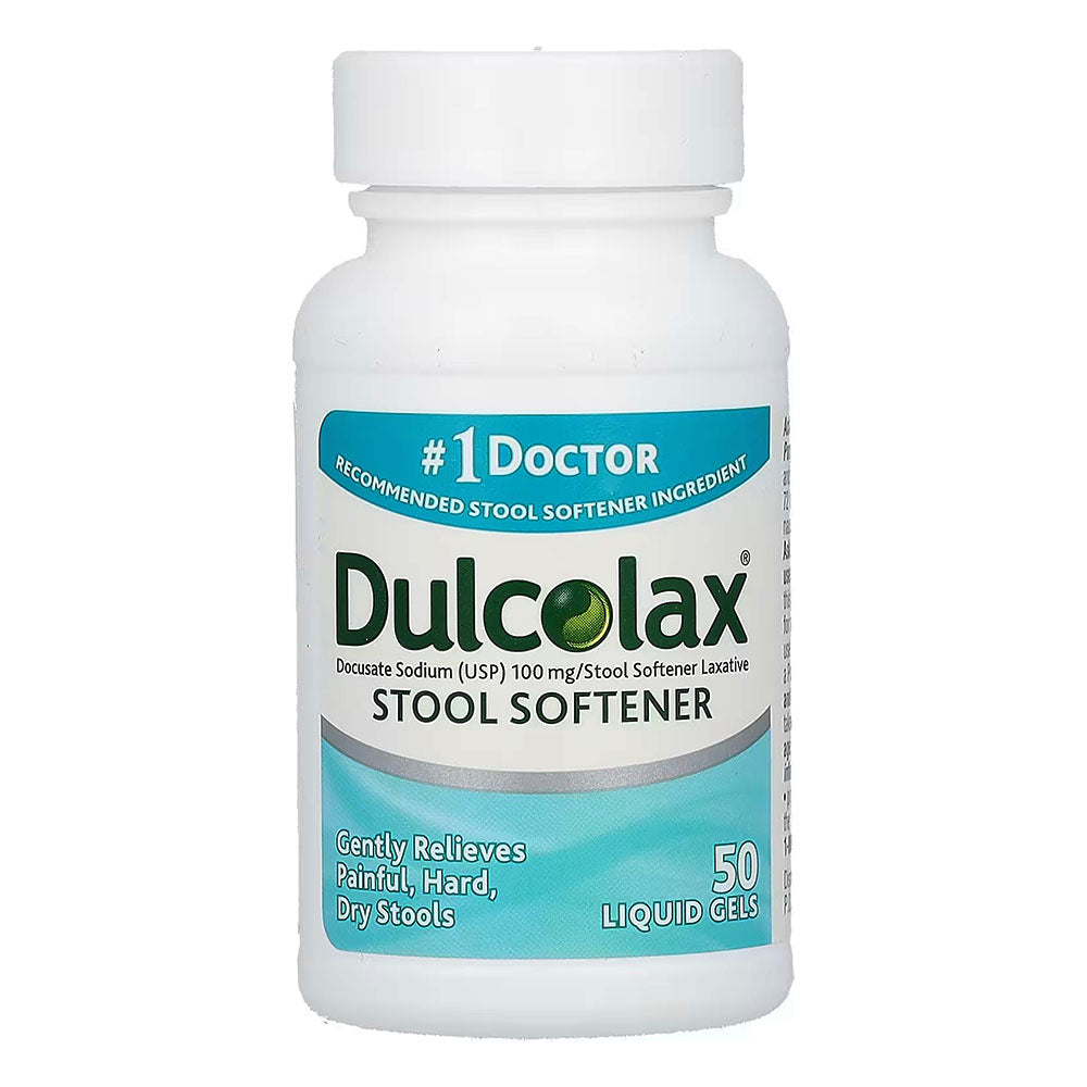 Dulcolax Stool Softener Laxative Liquid Gel Capsules (50Ct) Gentle Relief, Docusate Sodium 100Mg