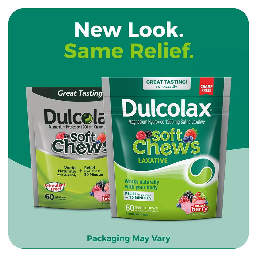 Dulcolax Soft Chews Saline Laxative Mixed Berry (60Ct) 1200Mg