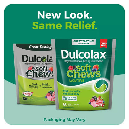 Dulcolax Soft Chews Saline Laxative Mixed Berry (60Ct) 1200Mg