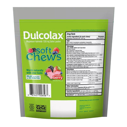 Dulcolax Soft Chews Saline Laxative Mixed Berry (60Ct) 1200Mg