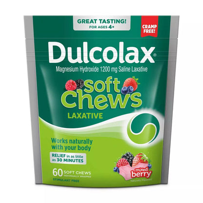 Dulcolax Soft Chews Saline Laxative Mixed Berry (60Ct) 1200Mg