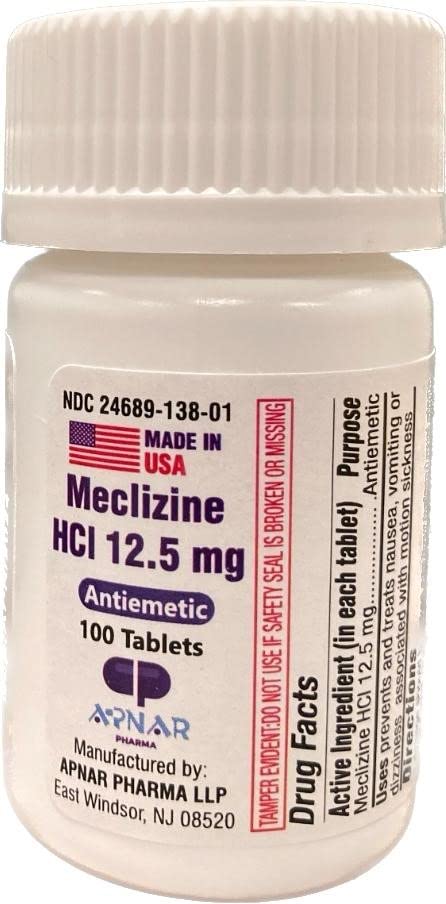 Reliable 1 Meclizine Hcl 12.5 Mg Tablets - 100 Count