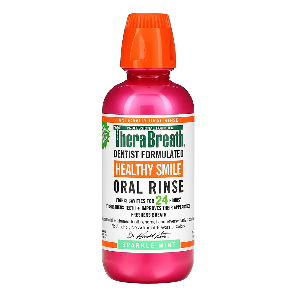 Therabreath Healthy Smile Rinse, Sparkle Mint, 16 Oz