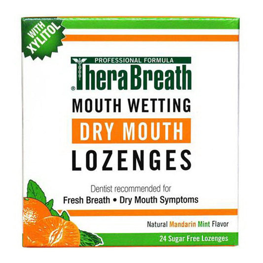 Therabreath Mouth Wetting Dry Mouth Lozenges, Mandarin Mint, 24 Count