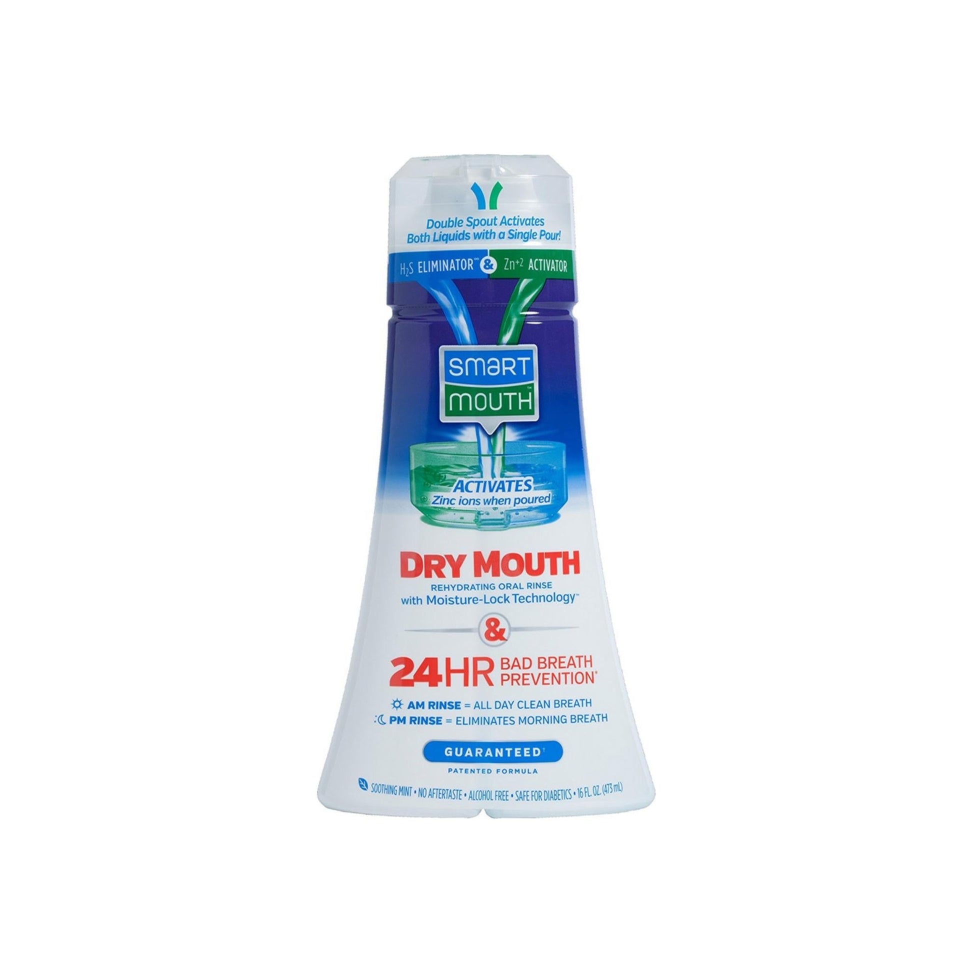 Smart mouth Dry Mouth Clean Activated Mouthwash, Soothing Mint 16 Oz