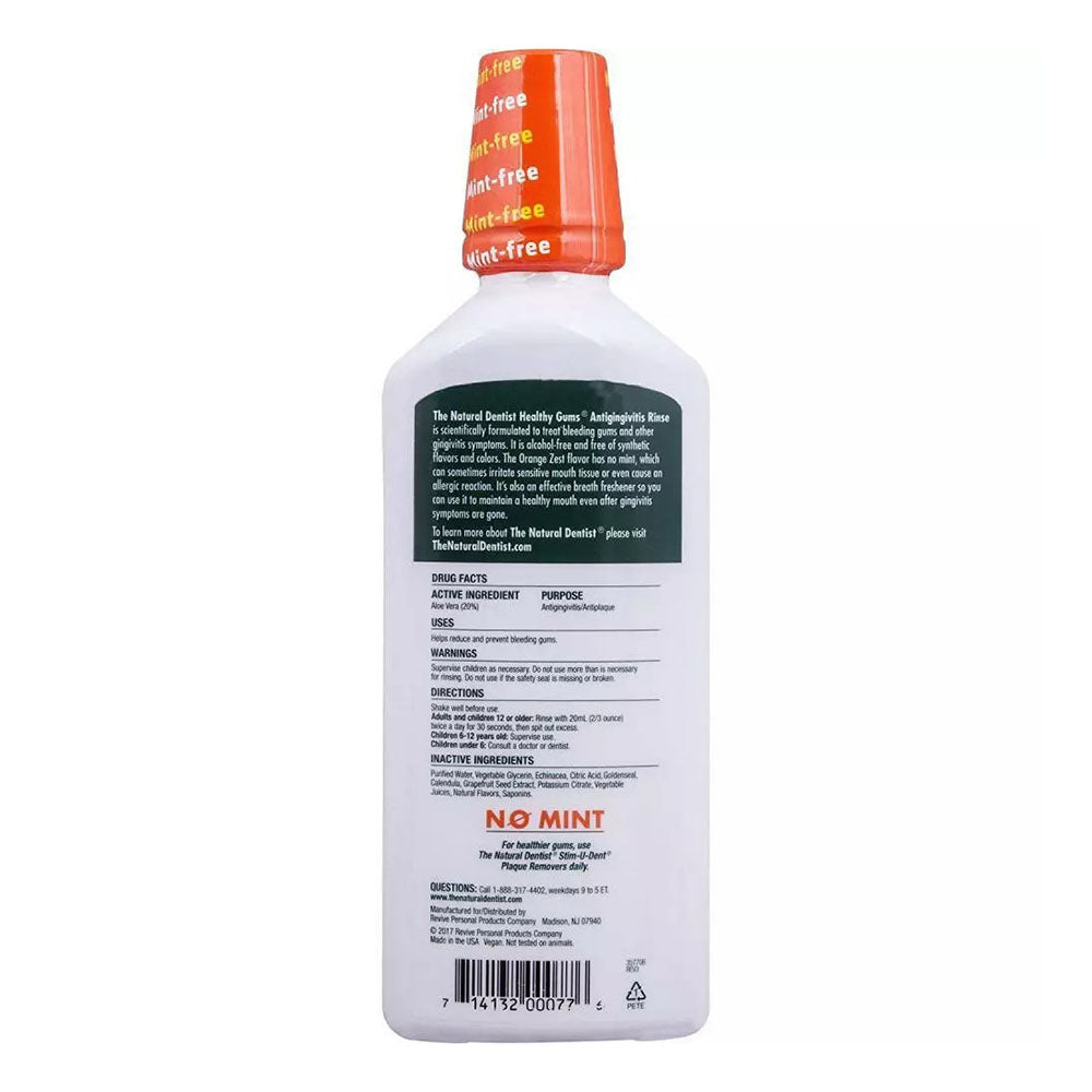 The Natural Dentist Healthy Gums Mouth Wash, Orange Zest Flavor, 16.9 Ounce
