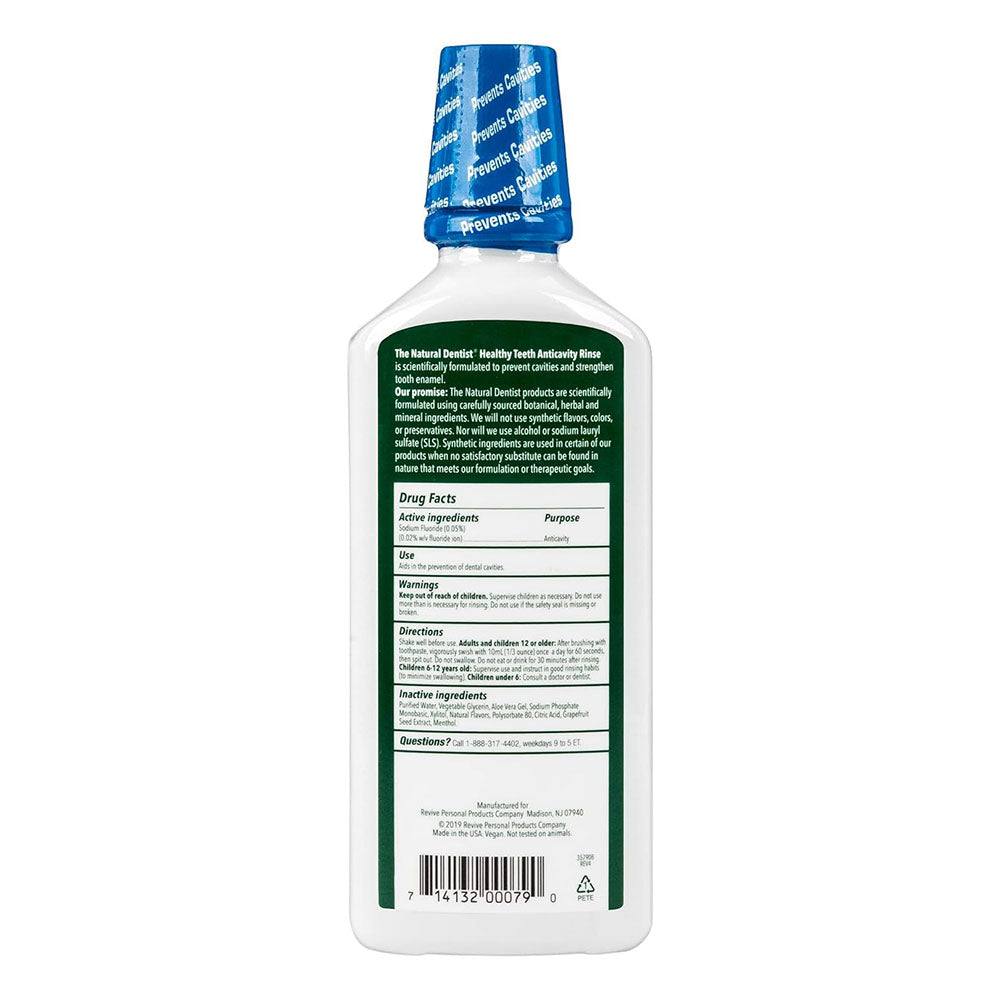 The Natural Dentist Healthy Teeth Fluoride Anticavity Mouth Wash, 16.9 Oz