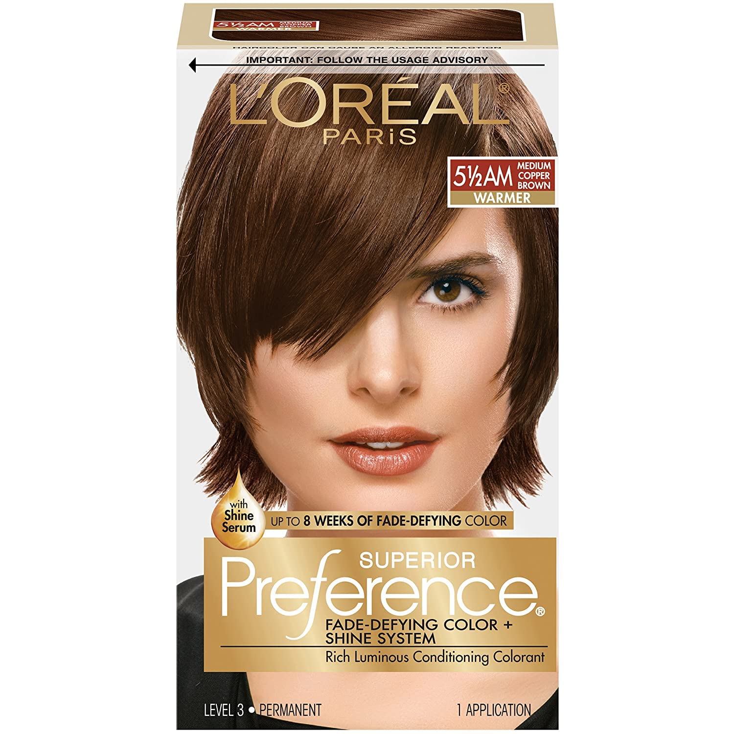 L'Oreal Superior Preference, 5-1/2 Am Medium Copper Brown 1 Ea
