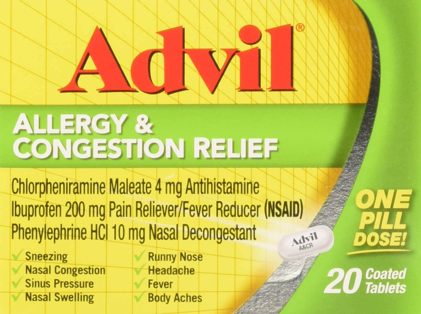 Advil Allergy & Congestion Relief Antihistamine Tablets - 20 Ct