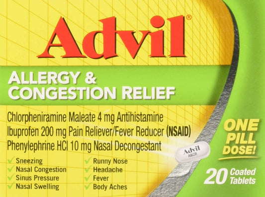 Advil Allergy & Congestion Relief Antihistamine Tablets - 20 Ct