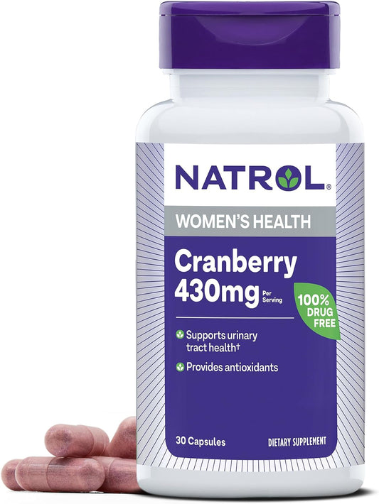 Natrol Cranberry Capsules, Dietary Supplement, 430 Mg - 30 Count