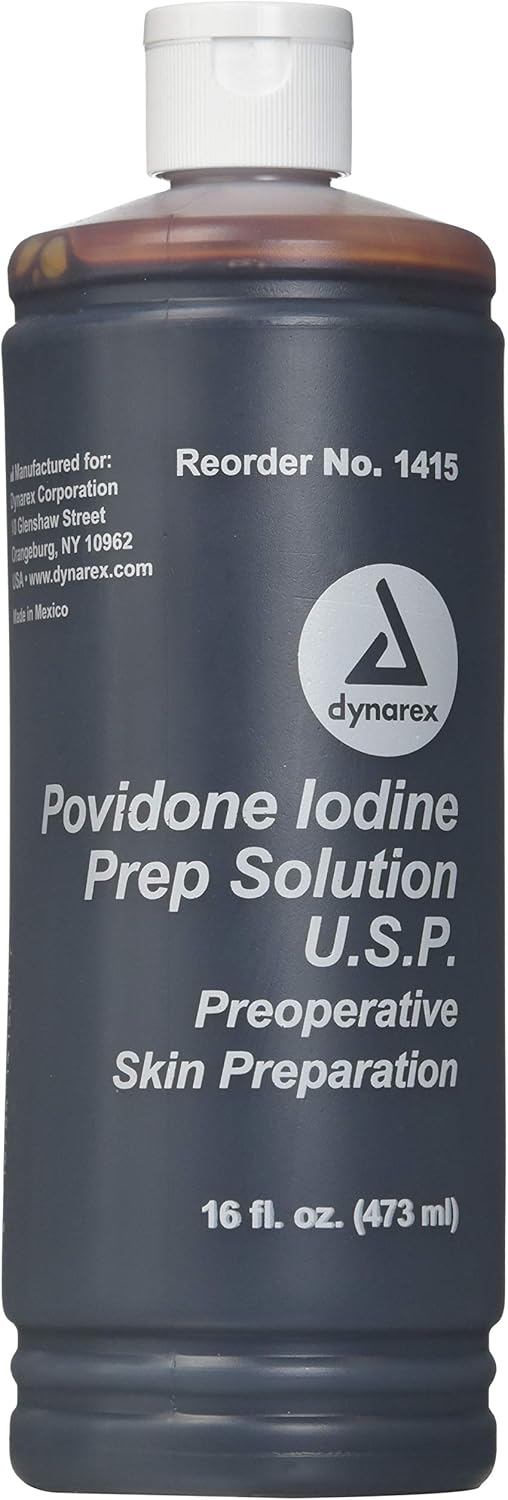 Dynarex Povidone-Iodine Prep Solution 16 oz