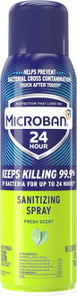 Microban 24 Hour Disinfectant Sanitizing Spray, Fresh Scent, 15Oz