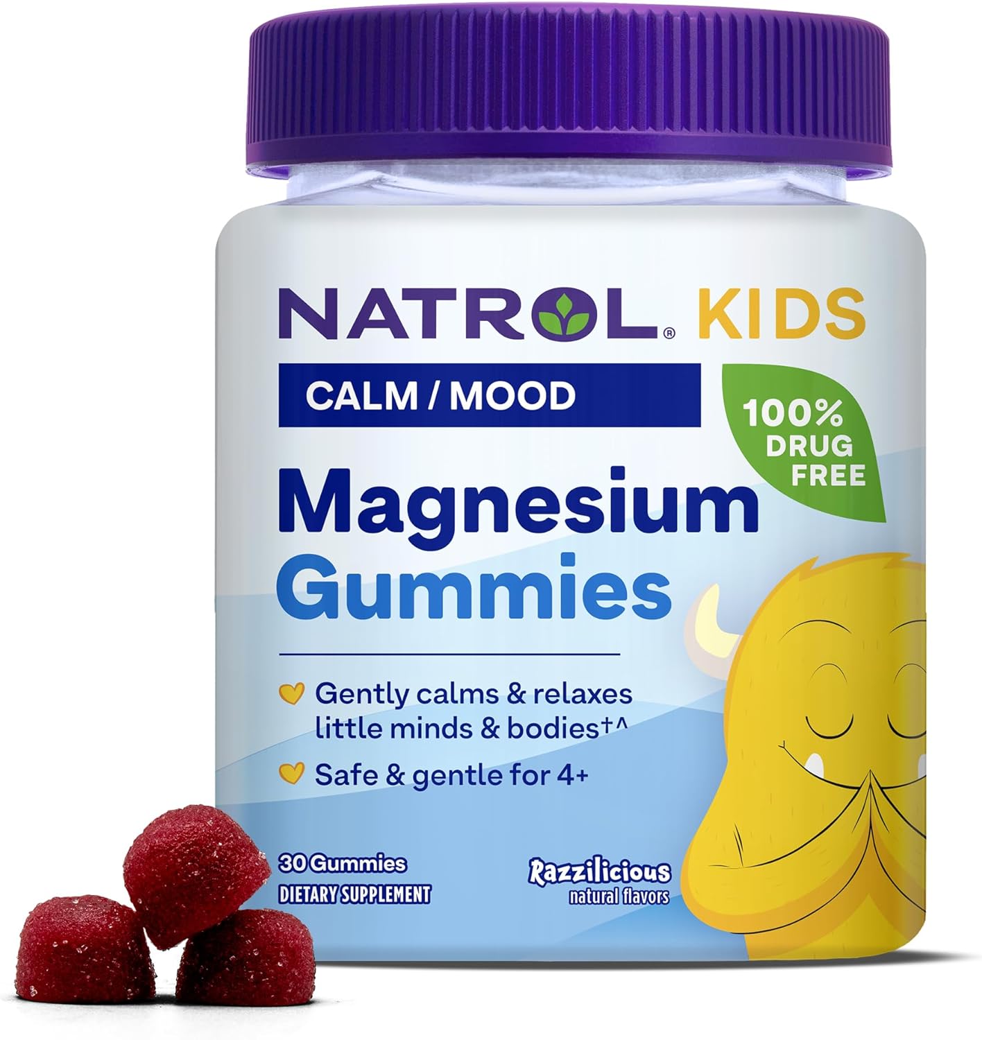 Natrol Kids Magnesium Gummies, Dietary Supplement To Calm And Relax, Magnesium For Kids, 30 Ct