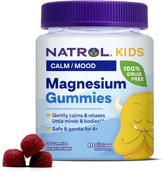 Natrol Kids Magnesium Gummies, Dietary Supplement To Calm And Relax, Magnesium For Kids, 30 Ct