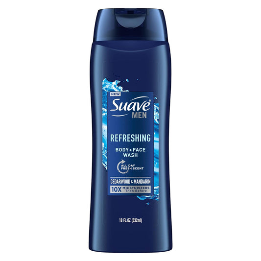 Suave Men Face & Body Wash, All Day Fresh Scent - 18 Oz