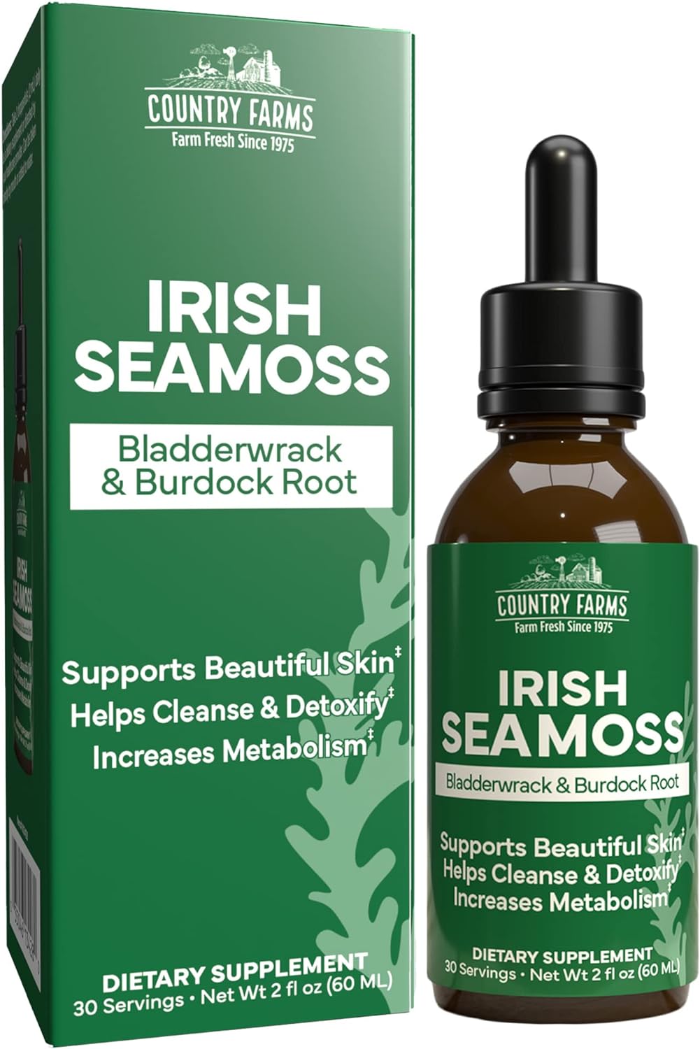 COUNTRY FARMS Irish Sea Moss Liquid, Supports Beautiful Skin, 2fl oz