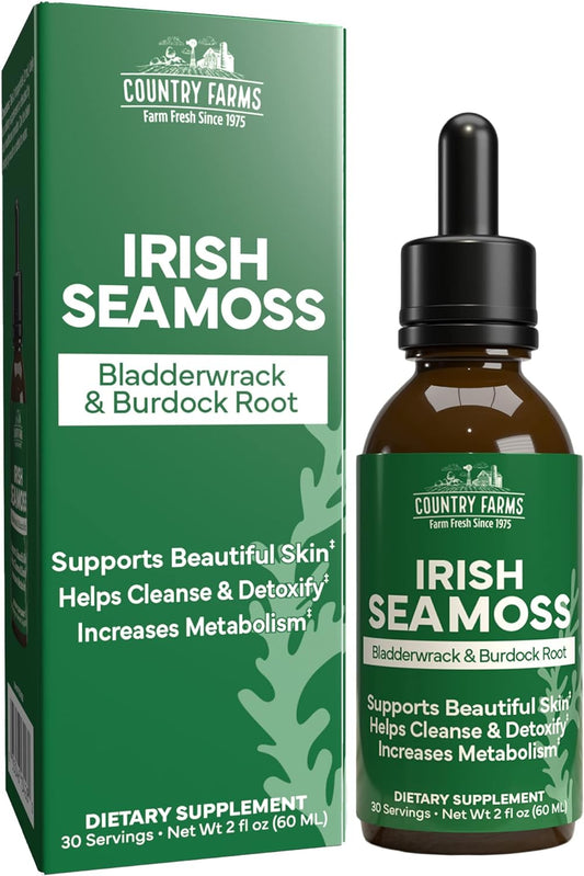 COUNTRY FARMS Irish Sea Moss Liquid, Supports Beautiful Skin, 2fl oz