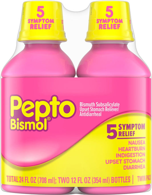 Pepto Bismol Liquid for Nausea, Heartburn, Indigestion, Upset Stomach, and Diarrhea ,24 fl oz