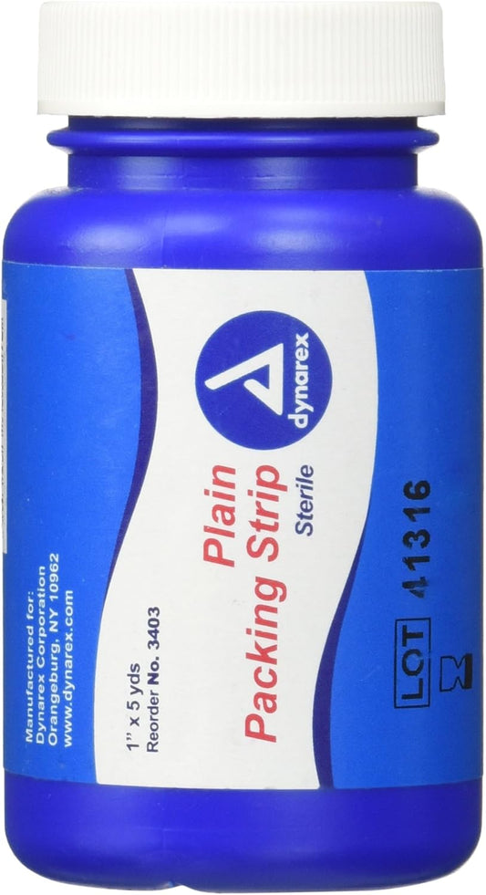 Dynarex Packing Strip Plain, Sterile, 1 Inch X 5 Yard