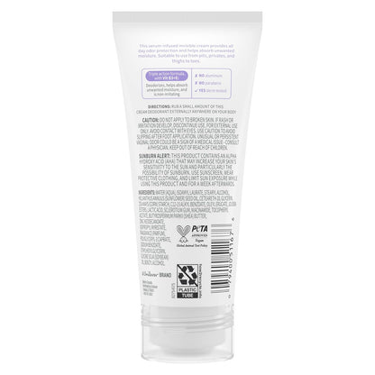 Dove Whole Body Deo Aluminum Free Invisible Cream Deodorant Coconut & Vanilla Odor Control, 2.5 oz