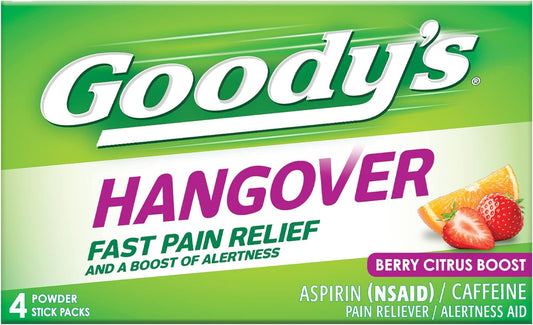 Goody'S Hangover Powders, Fast Pain Relief & Boost Of Alertness Berry Citrus, 4 Ct
