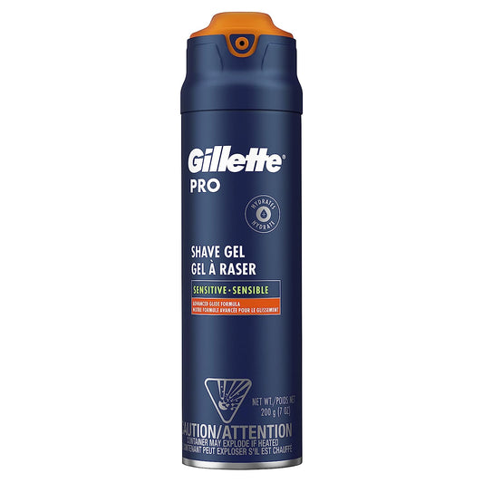 Gillette Pro Shaving Gel For Men Cools To Soothe Skin And Hydrates Facial Hair, 7Oz
