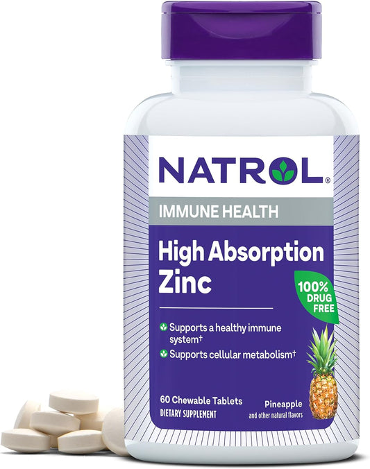 Natrol High Absorption Zinc, Supports Immune Health Care60 Ct