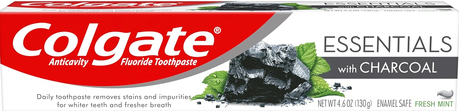 Colgate Essentials Charcoal Fluoride Toothpaste Fresh Mint - 4.6 oz