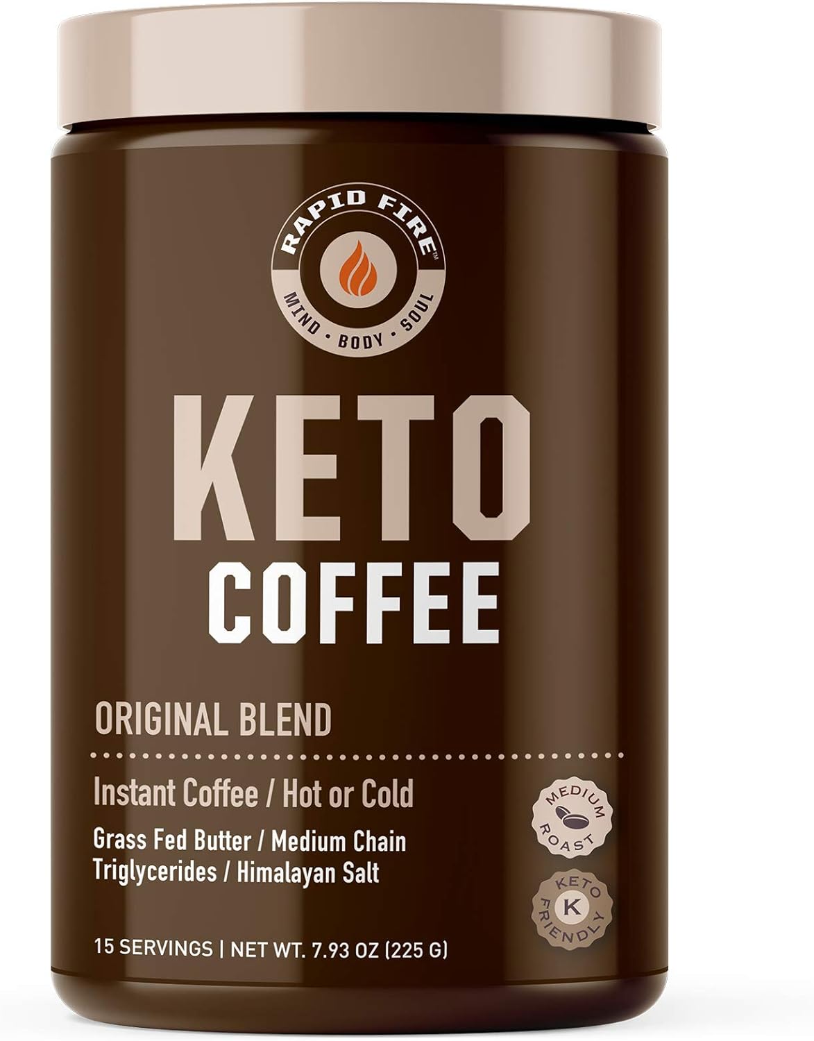 Rapidfire Keto Coffee Mix - Energy & Weight Loss - 7.93 Oz