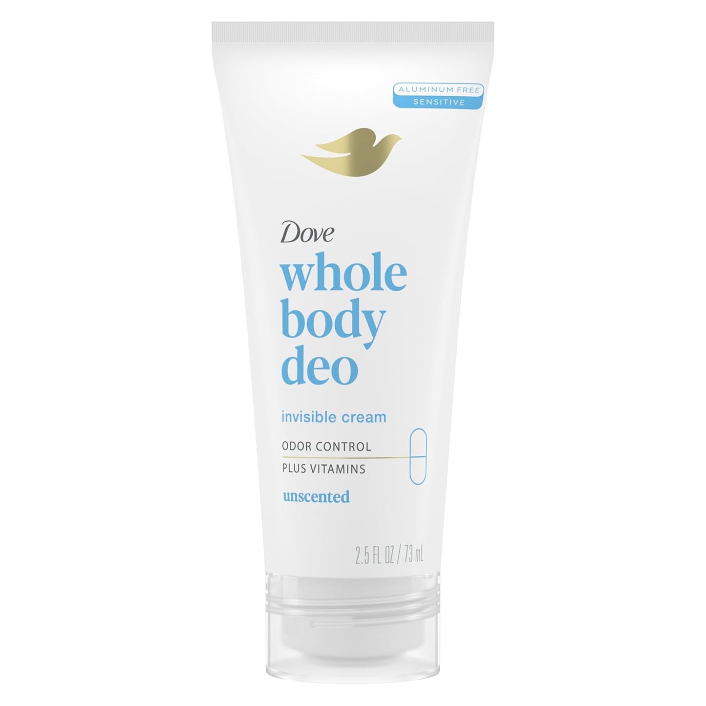 Dove Whole Body Deo Invisible Cream Deodorant Odor Control, 2.5 oz