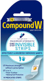 Compound W Maximum Strength One Step Invisible Wart Remover Strips, 14 Ct
