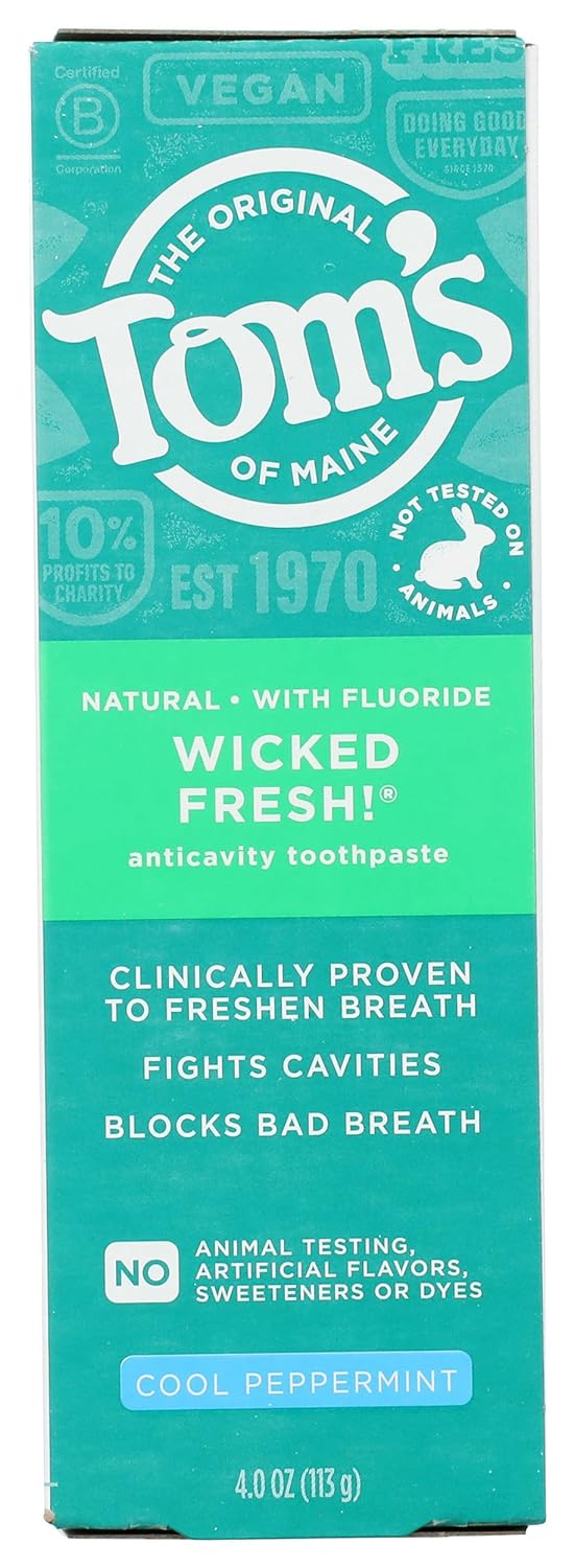 Toms of Maine Wicked Fresh Cool Peppermint AC Toothpaste, 4 OZ