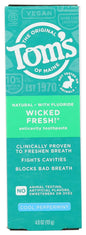 Toms of Maine Wicked Fresh Cool Peppermint AC Toothpaste, 4 OZ