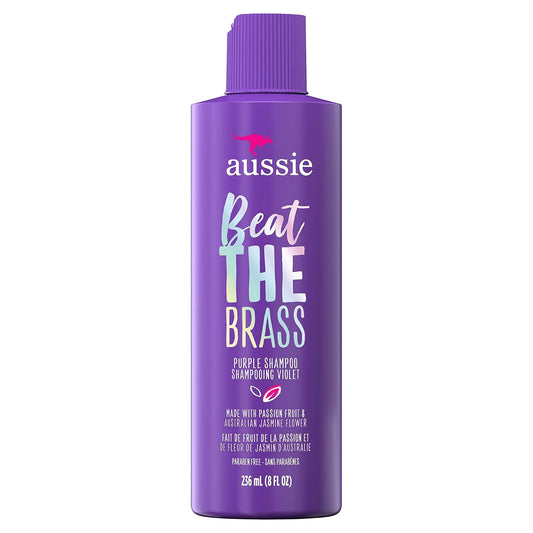 Aussie Beat The Brass Paraben-Free Purple Shampoo for Color-treated Hair, 8 Fl Oz