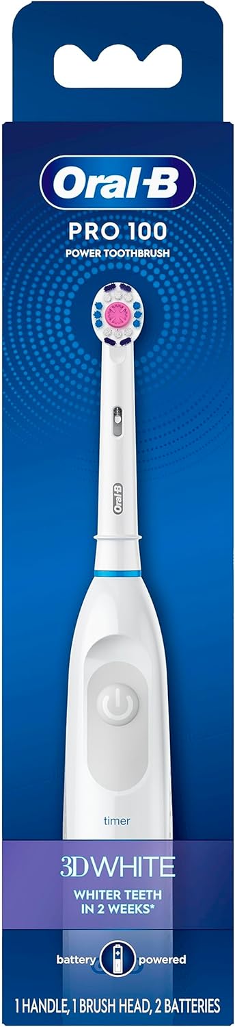 Oral-B Pro 3D White, Battery Powered Electric Toothbrush, White