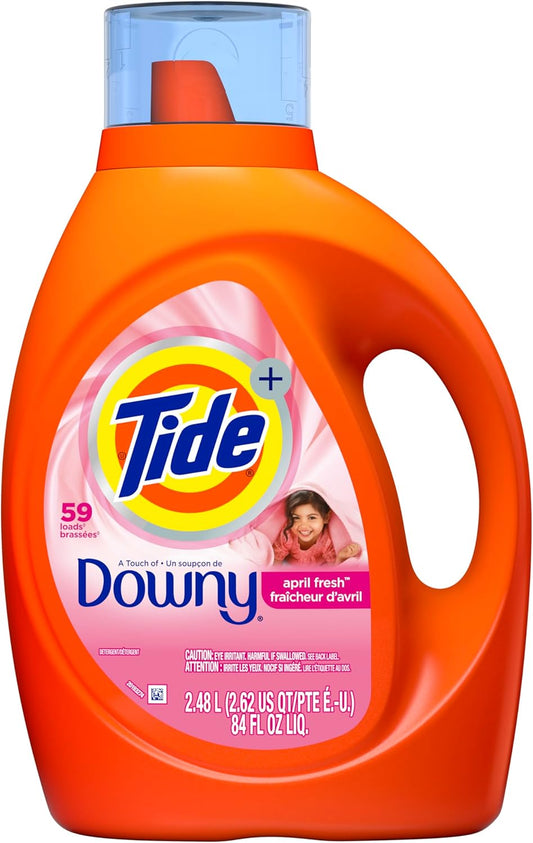 Tide Liquid Laundry Detergent with a Touch of Downy, April Fresh, 59 loads, 84 fl oz
