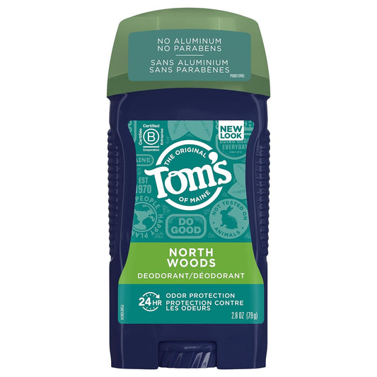 Tom's of Maine Long-Lasting Aluminum-Free Natural Deodorant for Men, North Woods, 2.8 oz.