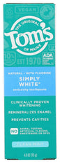 Toms of Maine Simply White Clean Mint AC Toothpaste, 4 OZ