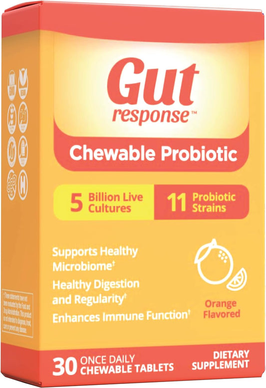Chewable Probiotic for Men & Women, Slows Down Digestive Aging, Boosts Immune System 30 ct