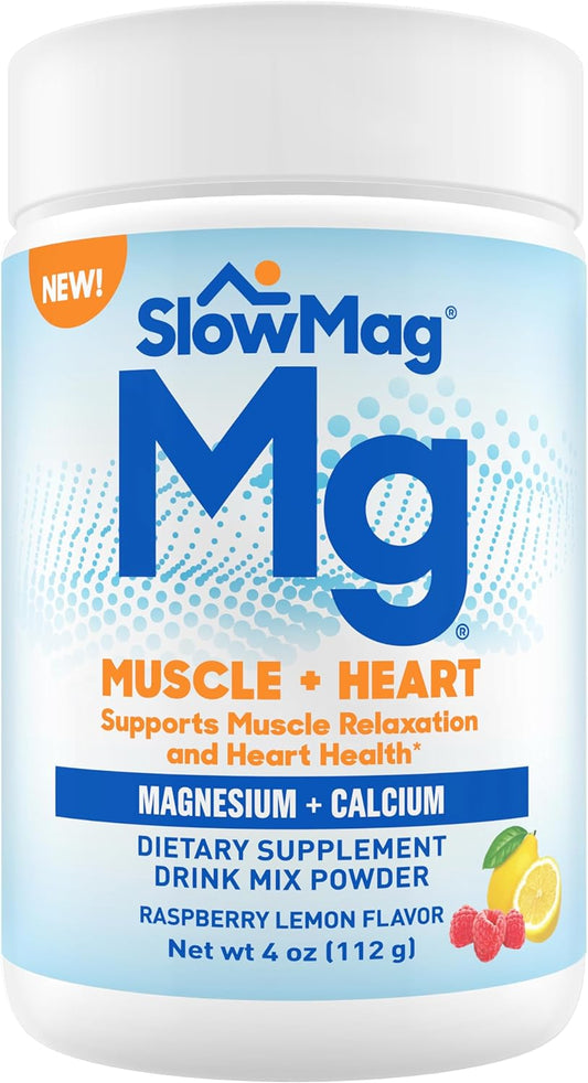SlowMag Muscle + Heart Supplement, Raspberry Lemon Flavor - 4 Oz