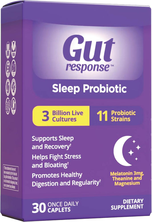 Gut Response Sleep Probiotic - Digestive & Sleep Support - 30 Caplets
