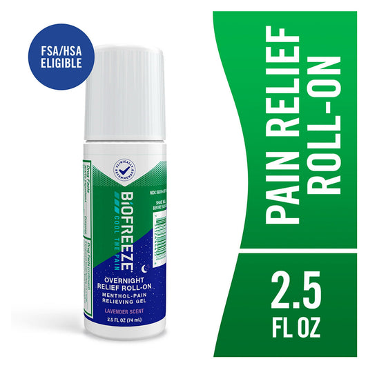 Biofreeze Menthol Overnight Pain Relief Roll-On, 2.5 oz