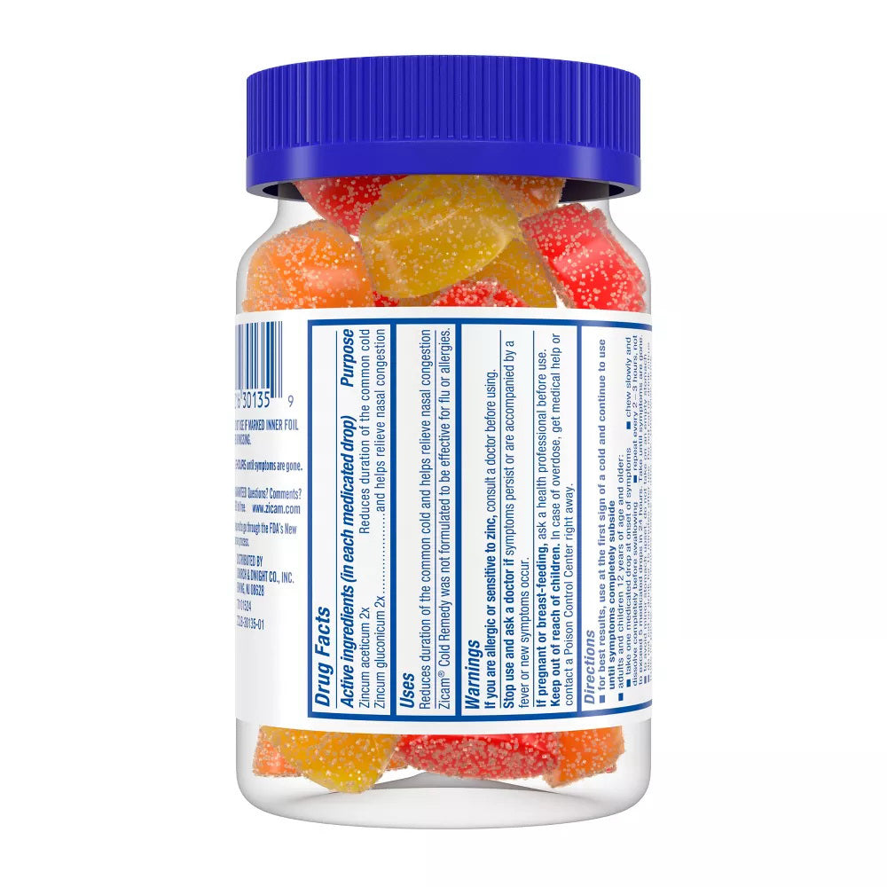 Zicam Cold Remedy Medicated Fruit Drops, 25 Ea