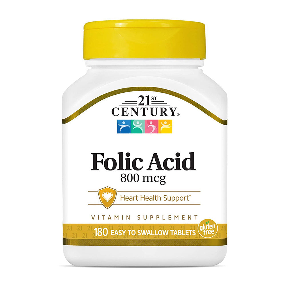 21St Century Folic Acid 800 Mcg Tablets, 180 Count
