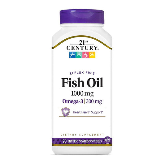 21St Century Fish Oil 1000 Mg Enteric Coated Softgels - 90 Ea