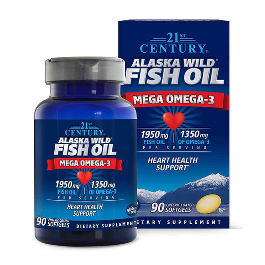 21St Century Alaska Wild Fish Oil Mega Omega-3 Softgels - 90 Ea